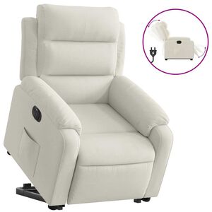 vidaXL Fauteuil inclinable &eacute;lectrique cr&egrave;me velours