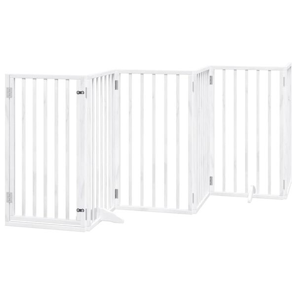 vidaXL Barri&egrave;re pour chien porte pliable 9panneaux blanc bois peuplier