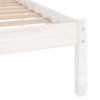 vidaXL Cadre de lit sans matelas blanc bois massif 200x200 cm