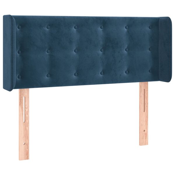 vidaXL T&ecirc;te de lit avec oreilles Bleu Fonc&eacute; 83x16x78/88 cm Velours