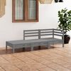 vidaXL Salon de jardin 3 pcs Gris Bois de pin massif