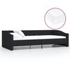 vidaXL Lit avec matelas et USB Noir Tissu 90x200 cm