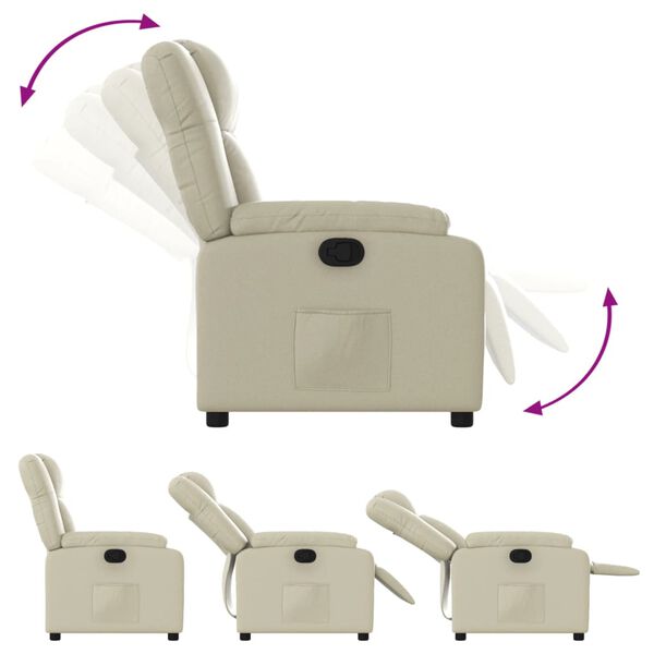 vidaXL Fauteuil inclinable Cr&egrave;me Similicuir