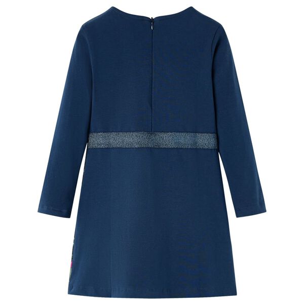 Robe pour enfants à manches longues bleu marine 104
