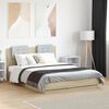 vidaXL Cadre de lit avec LED sans matelas ch&ecirc;ne sonoma 140x190 cm