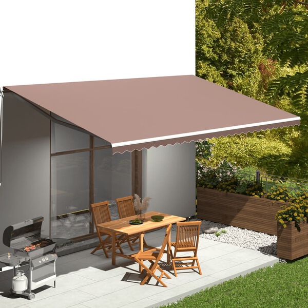 vidaXL Tissu de remplacement pour auvent Marron 6x3 m