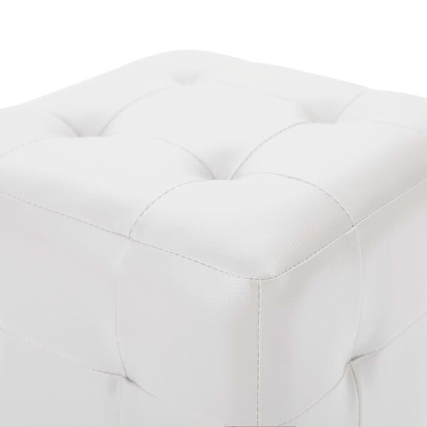 vidaXL Poufs 2 pcs Blanc 30 x 30 x 30 cm Similicuir