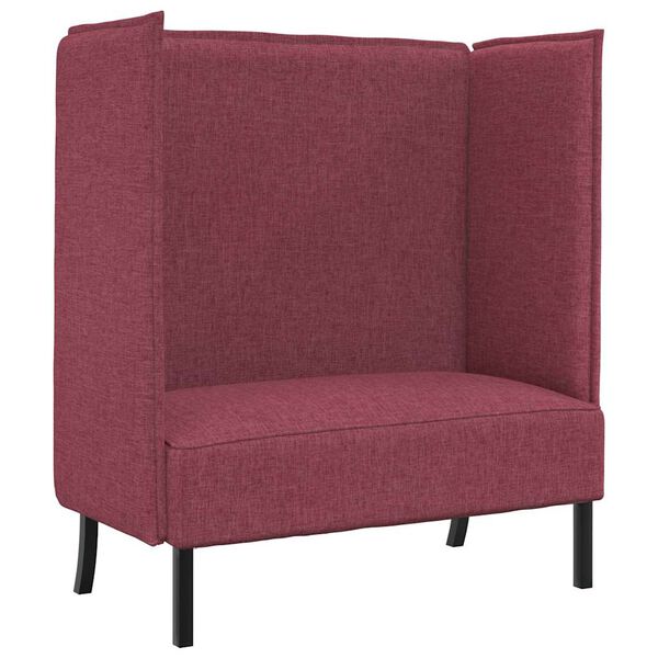 vidaXL Canap&eacute; &agrave; Haut Dossier 101cm Rouge bordeaux tissu