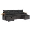 vidaXL Salon de jardin 6 pcs avec coussins noir r&eacute;sine tress&eacute;e
