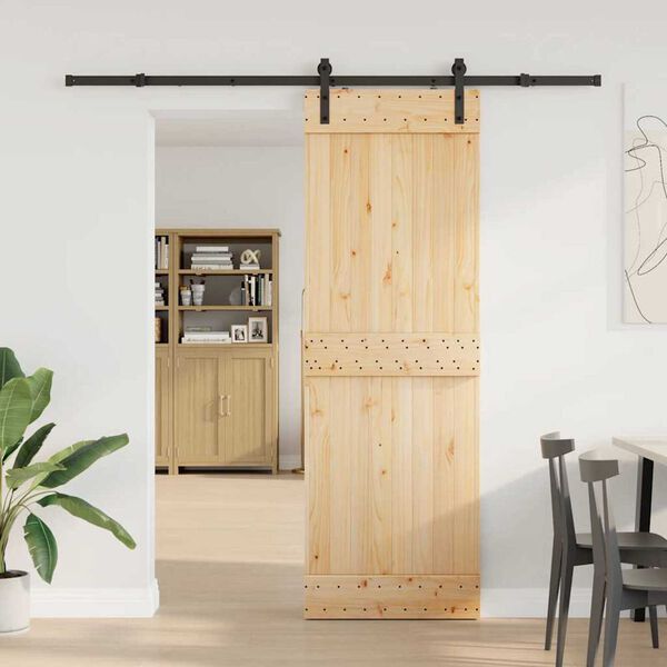 vidaXL Porte coulissante et kit de quincaillerie 70x210 cm pin massif