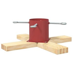 vidaXL Pied de Sapin de No&euml;l Rouge 50 x 50 x 16 cm Bois de pin massif