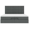 VidaXL Cadre de lit ottoman avec matelas gris fonc&eacute; 200x200cm tissu