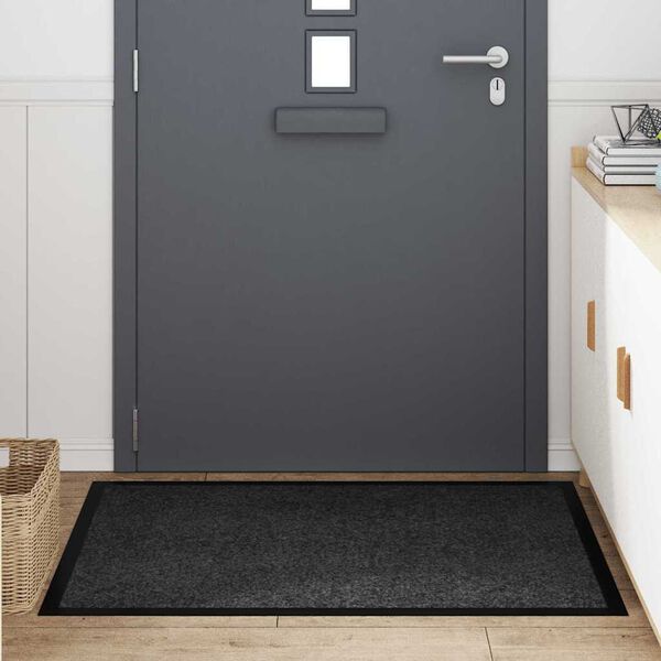 vidaXL Tapis de porte Anthracite 60 x 40 x 1.2 cm Tissu en teddy