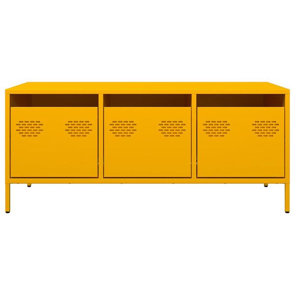 vidaXL Table basse jaune moutarde 101,5x50x43,5cm acier lamin&eacute; &agrave; froid
