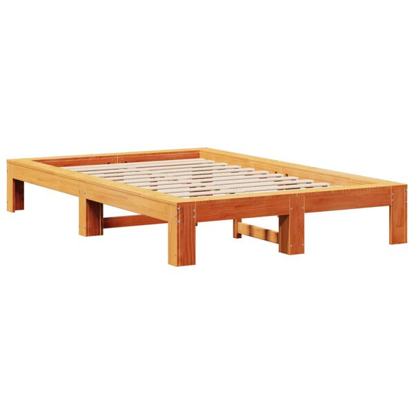 vidaXL Cadre de lit sans matelas cire marron 120x190cm bois pin massif