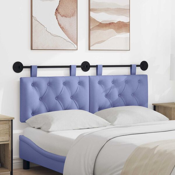 vidaXL T&ecirc;te de lit suspendue Bleu denim 130 x 55 x 7 cm tissu