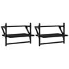 vidaXL &Eacute;tag&egrave;res murales avec barres 2 pcs noir 40x25x30 cm