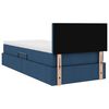 vidaXL Lit avec rangement et matelas avec matelas Bleu 90 x 190 cm