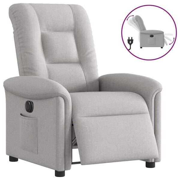 vidaXL Fauteuil inclinable &eacute;lectrique gris nuage tissu