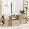 vidaXL Ensemble de canap&eacute; de jardin 5 pcs Beige Poly rotin