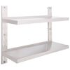 vidaXL &Eacute;tag&egrave;re murale &agrave; 2 niveaux Acier inoxydable 100x30 cm