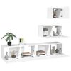 vidaXL Ensemble de meubles TV 4 pcs Blanc Bois d'ingénierie