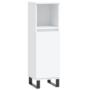 vidaXL Armoire de salle de bain blanc 30x30x100 cm bois d'ing&eacute;nierie