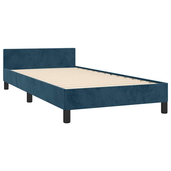 vidaXL Cadre de lit sans matelas bleu fonc&eacute; 100x200 cm velours