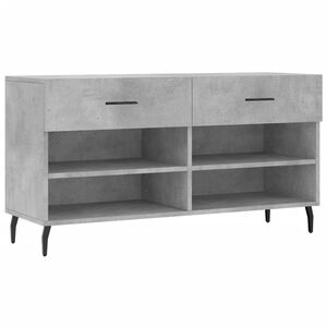 vidaXL Banc &agrave; chaussures gris b&eacute;ton 102x35x55 cm bois d'ing&eacute;nierie