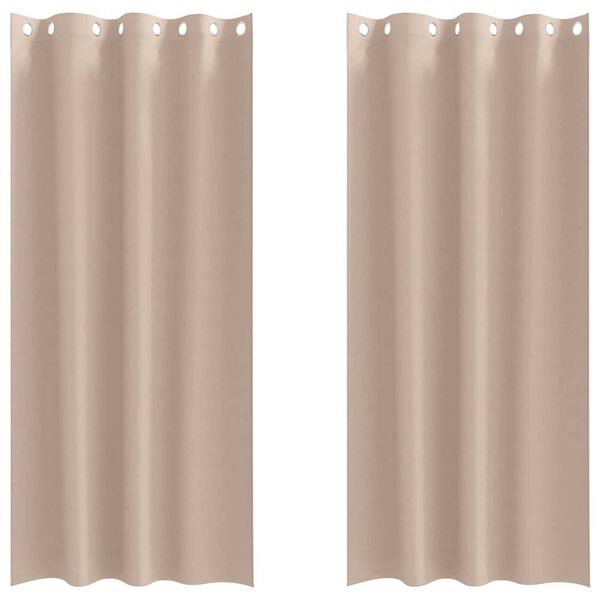 vidaXL Rideaux occultants avec anneaux 2 pcs Taupe 225 x 140 cm