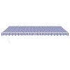 vidaXL Auvent r&eacute;tractable bleu et blanc 5x3 m tissu et aluminium