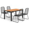 vidaXL Ensemble &agrave; manger de jardin 5pcs PVC r&eacute;sine tress&eacute;e noir marron