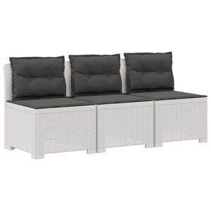 vidaXL Canap&eacute; de jardin 3 places avec coussins look rattan 3 place PP