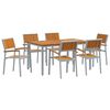 vidaXL Ensemble de salle &agrave; manger pour jardin 7 pc Gris