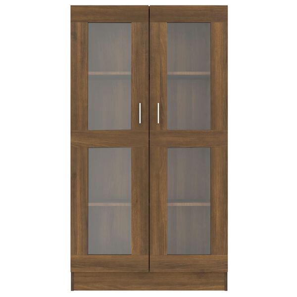 vidaXL Armoire &agrave; vitrine Ch&ecirc;ne brun 82,5x30,5x150 cm Bois d'ing&eacute;nierie
