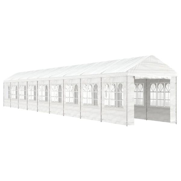 vidaXL Belv&eacute;d&egrave;re avec toit blanc 20,07x2,28x2,69 m poly&eacute;thyl&egrave;ne