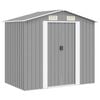 vidaXL Abri de stockage pour jardin M&eacute;tal Gris 204 x 132 x 186 cm