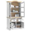 vidaXL Buffet avec tiroir Blanc 100 x 48,5 x 179 cm Pin massif
