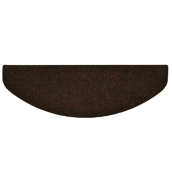 vidaXL Tapis d'escalier auto-adh&eacute;sifs 20 pi&egrave;ces 65 x 21 x 4 cm Marron Demi-rond Grand