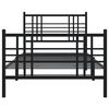 vidaXL Cadre de lit m&eacute;tal sans matelas avec pied de lit noir 90x200 cm