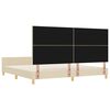 vidaXL Cadre de lit avec t&ecirc;te de lit Cr&egrave;me 200 x 200 cm tissu