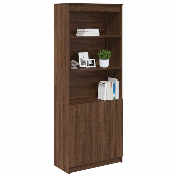 vidaXL Buffet haut ch&ecirc;ne marron 70x35x180 cm bois d'ing&eacute;nierie