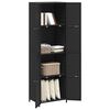 vidaXL Armoire de rangement de jardin Noir 59x40x180 cm Résine tressée