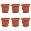 vidaXL Pots de plantes 6 pcs Rouge brique &Oslash; 26 x 21.5 cm Plastique