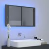 vidaXL Armoire à miroir de bain à LED Gris brillant Acrylique