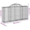vidaXL Panier de gabions arqu&eacute; 200x30x100/120 cm Fer galvanis&eacute;