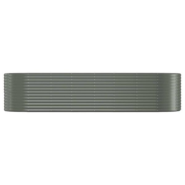vidaXL Lit sur&eacute;lev&eacute; de jardin Acier galvanis&eacute; 322x100x68cm gris