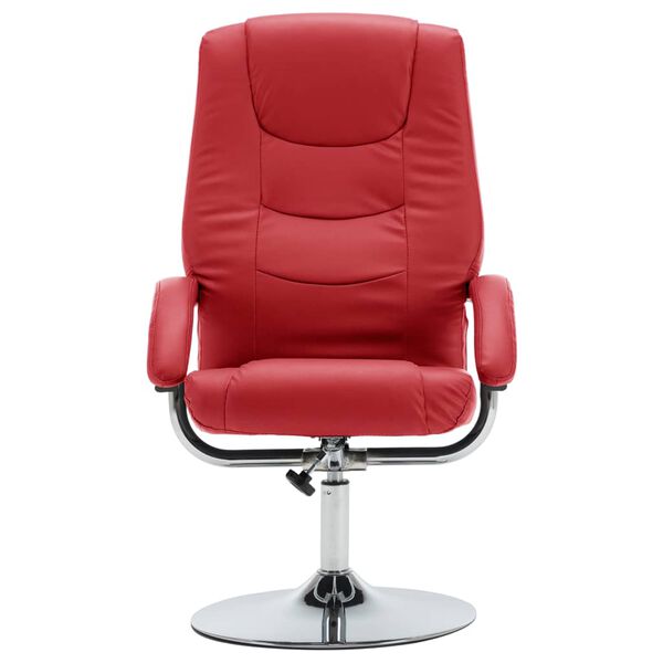 vidaXL Fauteuil inclinable avec repose-pied Rouge Similicuir