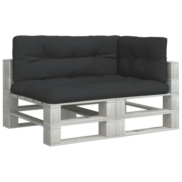 vidaXL Coussins de palette lot de 3 noir tissu