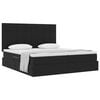 vidaXL Lit de Rangement avec matelas Noir 180 x 200 cm Velours